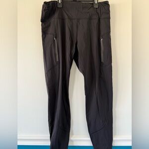 Athleta High Rise Zip Pocket Leggings Tights Ankle Length Drawstring size XL